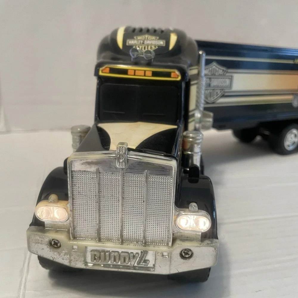 1992 BuddyL Harley-Davidson Semi Truck 10-Wheeler Plastic/Metal Vintage‎